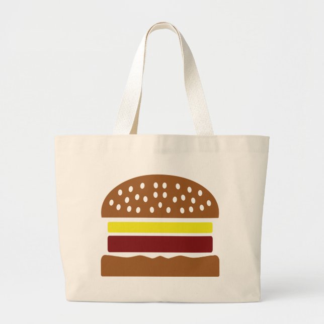 Bolsa Tote Grande ícone do Hamburger (Frente)