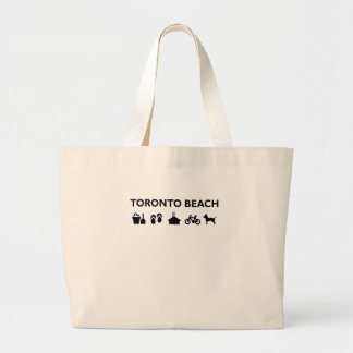 Bolsa Tote Grande Ícones de Toronto Beach Monotone Black