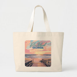 Bolsa Tote Grande Ilha Tybee Georgia Sunrise Beach Savannah