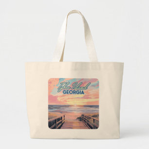 Bolsa Tote Grande Ilha Tybee Georgia Sunrise Beach Savannah
