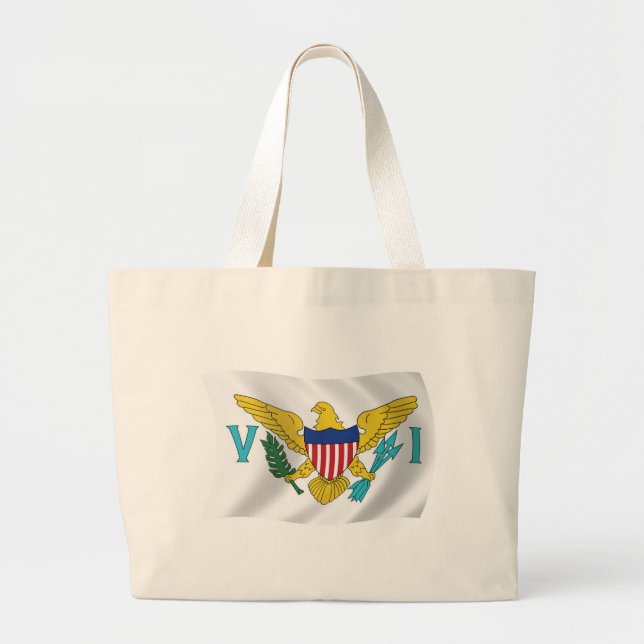 Bolsa Tote Grande Ilhas Virgens Americanas Flag Tote Bag (Frente)