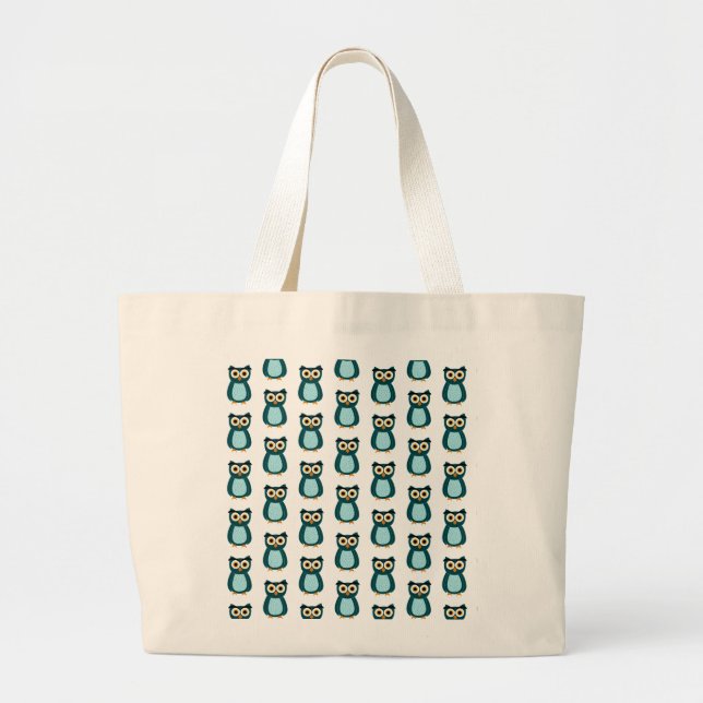 Bolsa Tote Grande Ilustração Blue Owl (Frente)