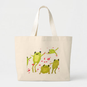 Bolsa Tote Grande Ilustração bonito do sapo