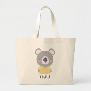 Bolsa Tote Grande Ilustração do Urso Koala Bonita - Personalizável