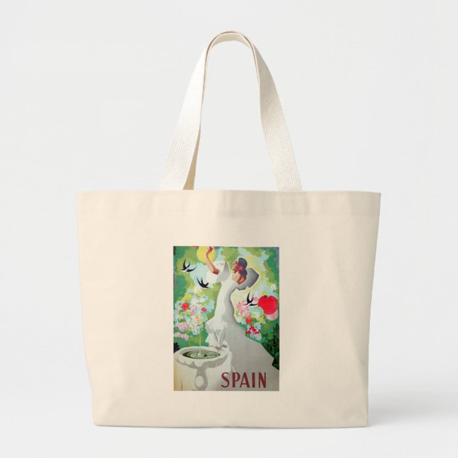 Bolsa Tote Grande Imagem Antiga da Espanha (Frente)