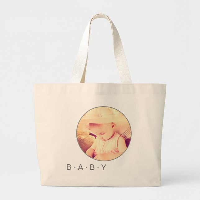 Bolsa Tote Grande Imagem de Bebê - Arredondada Personalizada (Frente)