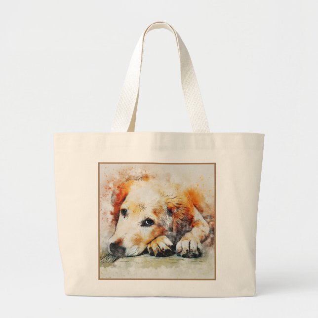 Bolsa Tote Grande Impressão de abstrato (Frente)