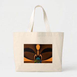 Bolsa Tote Grande Impressão de Arte de Contraste de Cor Abstrata