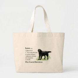 Bolsa Tote Grande Impressão de Arte de Retriever Revestida Plana