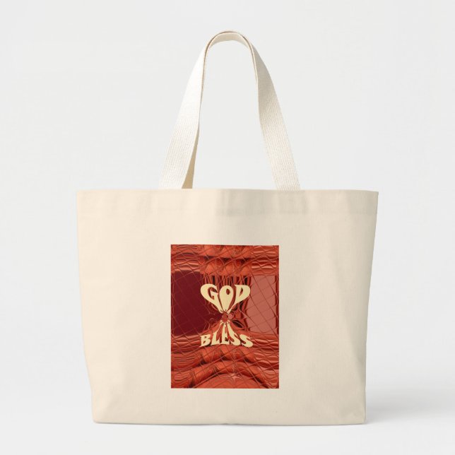 Bolsa Tote Grande Impressão de Arte Deus Abençoe (Frente)