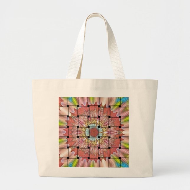 Bolsa Tote Grande Impressão de Arte Inspirada Africano - Design de T (Frente)