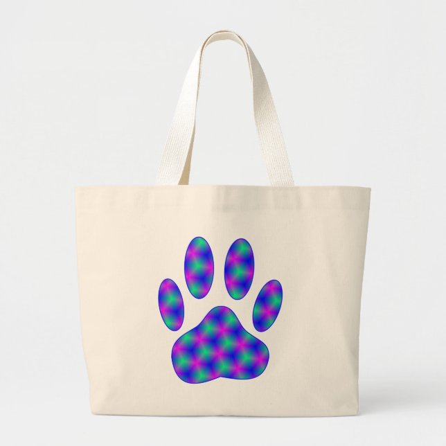 Bolsa Tote Grande Impressão de Paw Cósmico (Frente)