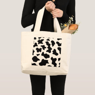 Bolsa Tote Grande impressão de vaca branca-fazenda-branca-branca-cow