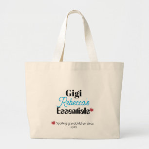 Bolsa Tote Grande Impressão Dupla Face Essencial da Gigi Nome Pers