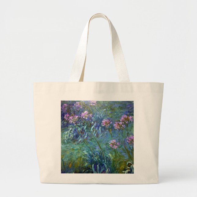 Bolsa Tote Grande Impressionismo Agapanthus Flora Saco (Frente)