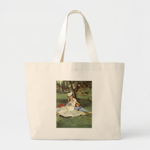 Bolsa Tote Grande Impressionista Manet Pintura da Família Francesa