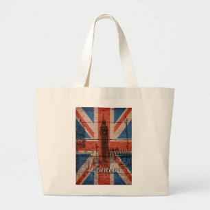 Bolsa Tote Grande Incrível e legal moda, madeira velha grunge U.k.