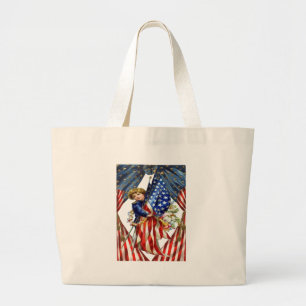 Bolsa Tote Grande Independência e liberdade do vintage