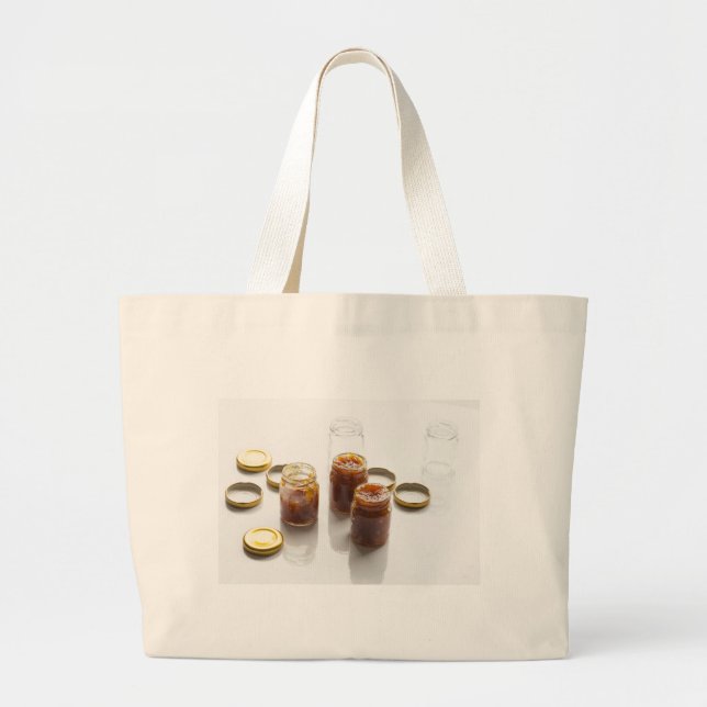 Bolsa Tote Grande Ingredientes e preparo de chutney de abacaxi e ceb (Frente)