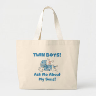 Bolsa Tote Grande Inquira sobre meus camiseta e presentes gêmeos do