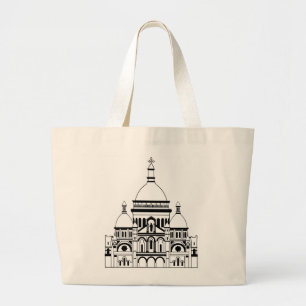 Bolsa Tote Grande Inspirado pelo Sacre Coeur, Montmartre