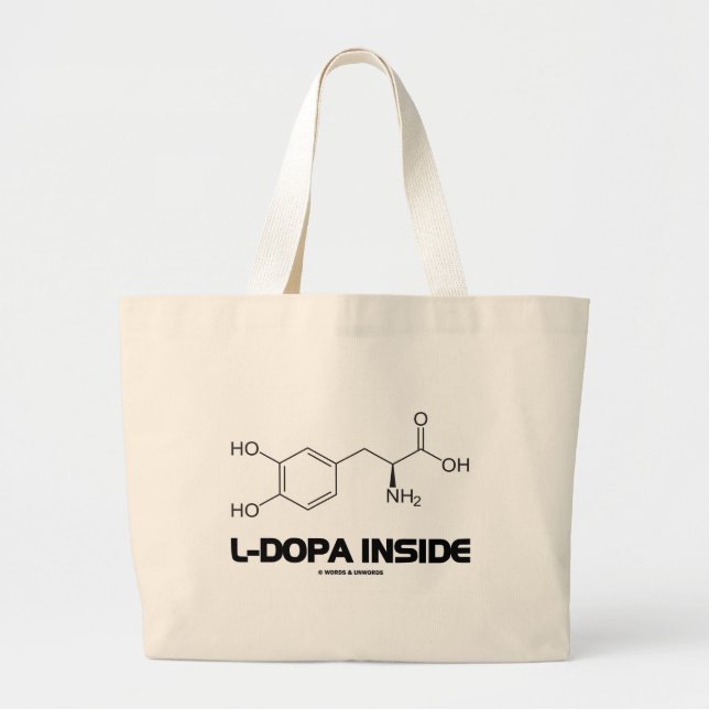 Bolsa Tote Grande Interior do L-Dopa (molécula química de Levodopa) (Frente)