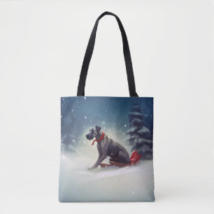 Bolsa Tote Grande inverno de neve de Natal Dane