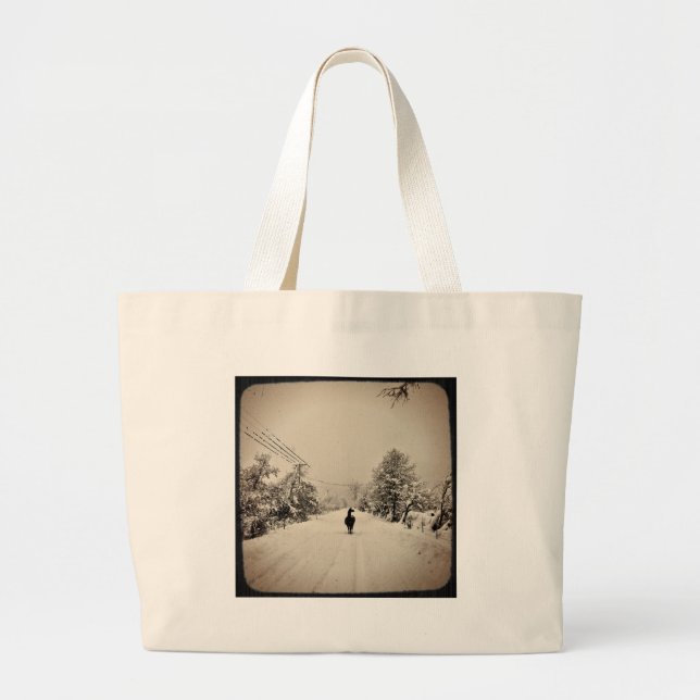 Bolsa Tote Grande inverno do lama (Frente)
