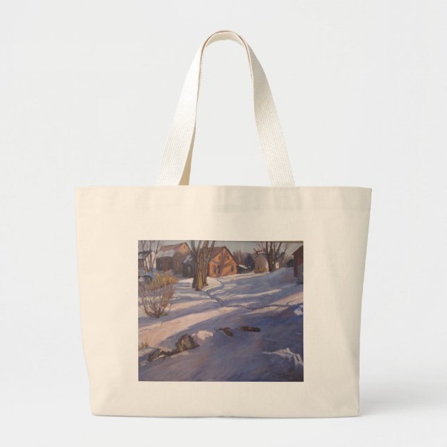 Bolsa Tote Grande Inverno no celeiro (Frente)