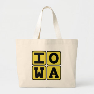 Bolsa Tote Grande IOWA State Iowan Hawkeye Des Moines Cedar Rapids