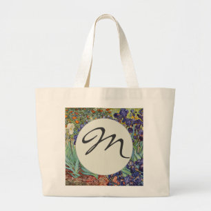Bolsa Tote Grande Íris de Van Gogh Pintura Impressionista