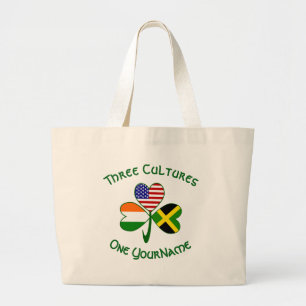 Bolsa Tote Grande Irish American Flags jamaicano sacode seu nome