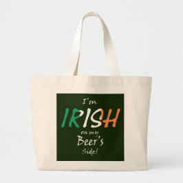 Bolsa Tote Grande Irlandês no lado das minhas cervejas jtcnt