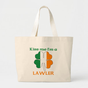 Bolsa Tote Grande Irlandeses personalizados beijam-me que eu sou