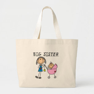 Bolsa Tote Grande Irmã mais velha com t-shirt e presentes da irmã