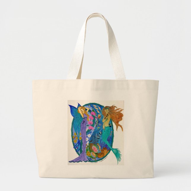 Bolsa Tote Grande Irmãs da sacola dos reinos (Frente)