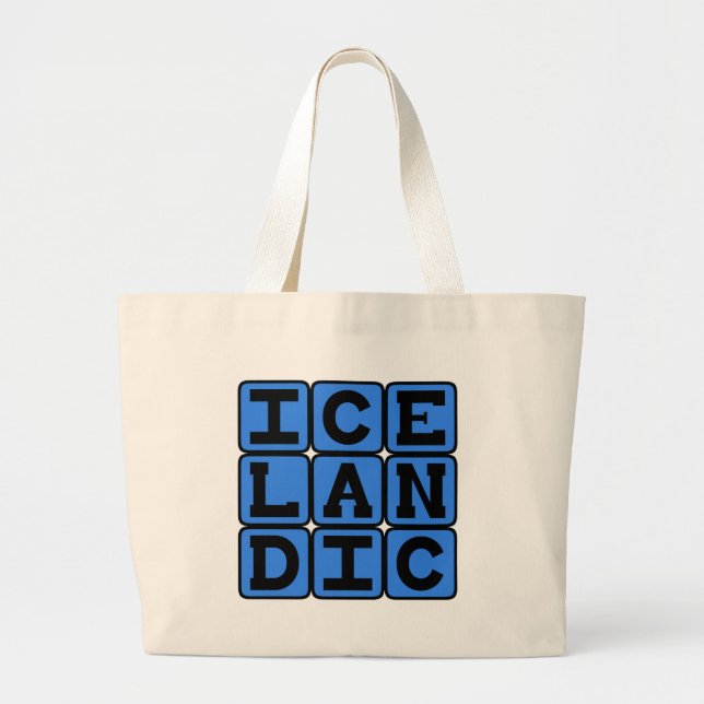 Bolsa Tote Grande Islandês, Nacionalidade (Frente)