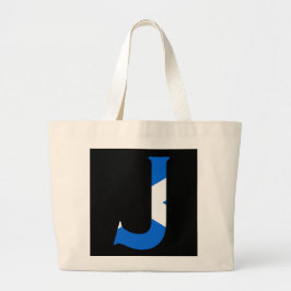 Bolsa Tote Grande J Monograma sobreposto à Scottish Flag jtcn