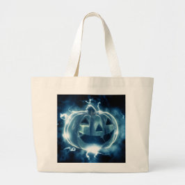 Bolsa Tote Grande jack-o-lanterna na chuva