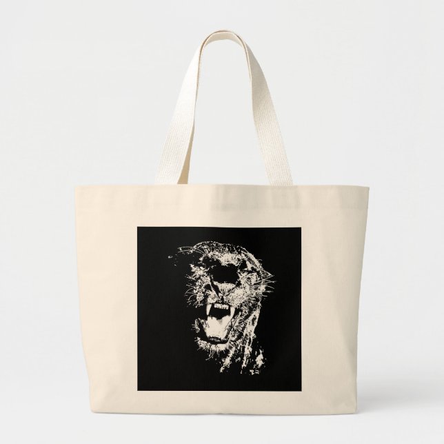 Bolsa Tote Grande Jaguar Preto (Frente)
