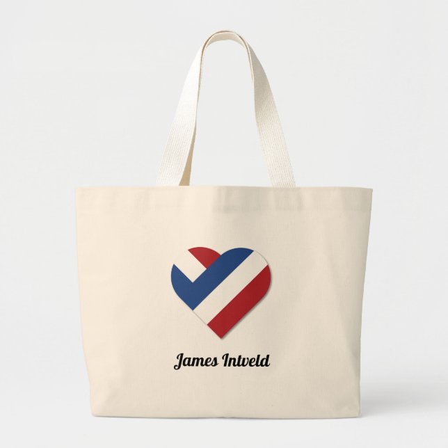 Bolsa Tote Grande James Intveld com o Coração da Holanda (Frente)