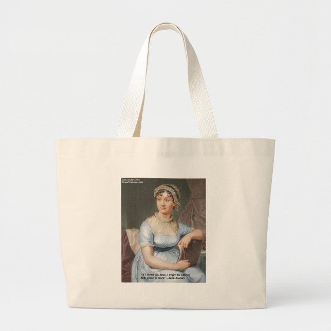 Bolsa Tote Grande Jane Austen Adorava Menos Citação Em Presentes E C (Frente)