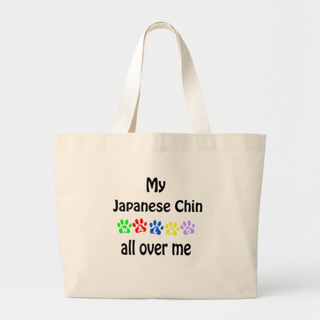 Bolsa Tote Grande Japonês Chin Walks Design (Frente)
