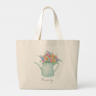 Bolsa Tote Grande Jardim Caprichoso de Aquarela