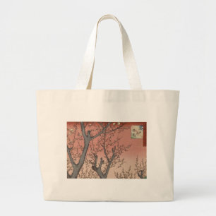 Bolsa Tote Grande Jardim de ameixa de árvore japonês