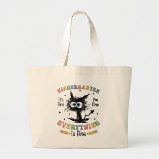 Bolsa Tote Grande Jardim de Infância de Gato Preto Está Tudo Bem Est