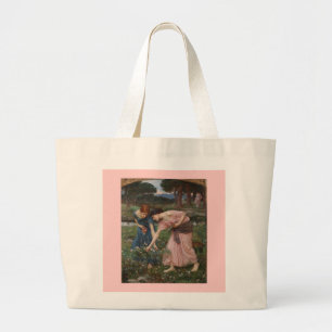 Bolsa Tote Grande Jardim Romântico Vintage Mulheres Pré-Rafaelitas