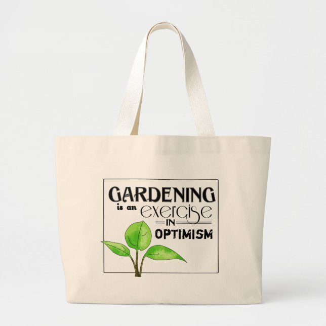 Bolsa Tote Grande Jardinar é um exercício no optimismo (Frente)