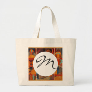 Bolsa Tote Grande Jardins do Templo de Klee, Abstrato Colorida