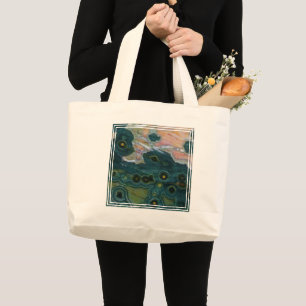 Bolsa Tote Grande Jasper Oceano Verde Manchado